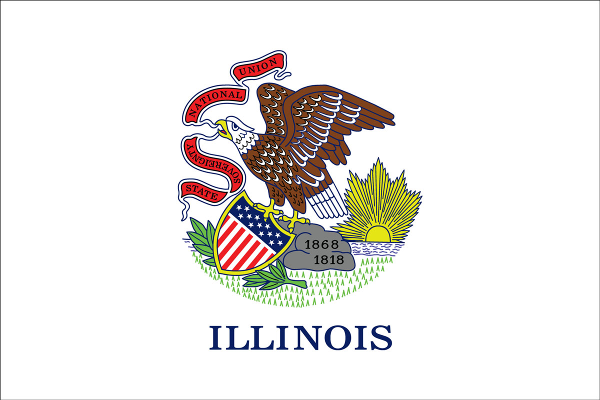 12x18" Nylon flag of State of Illinois